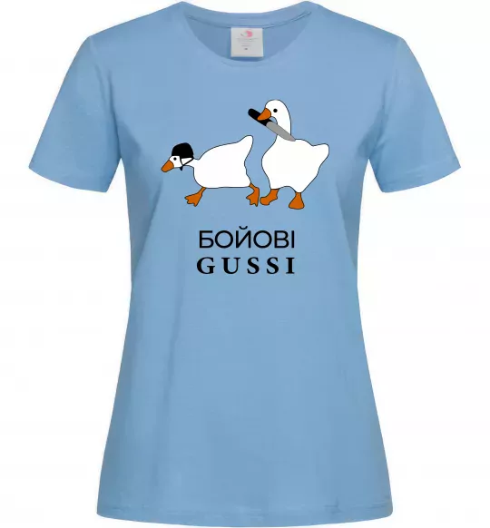 Жіноча футболка Бойові GUSSI Блакитний фото