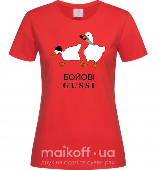 Жіноча футболка Бойові GUSSI Червоний фото