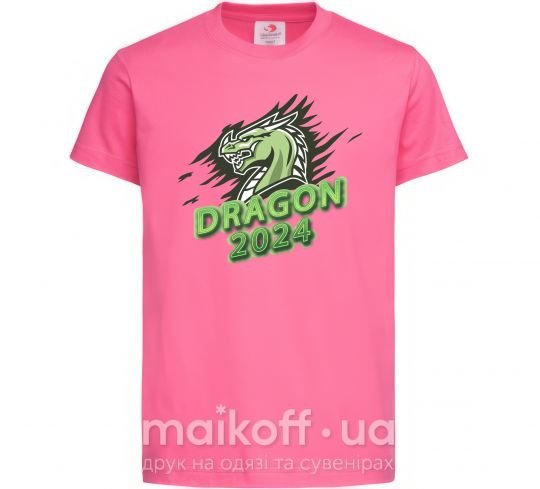 Детская футболка DRAGON 2024 Ярко-розовый фото
