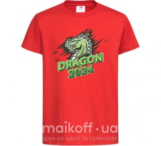 Детская футболка DRAGON 2024 Красный фото