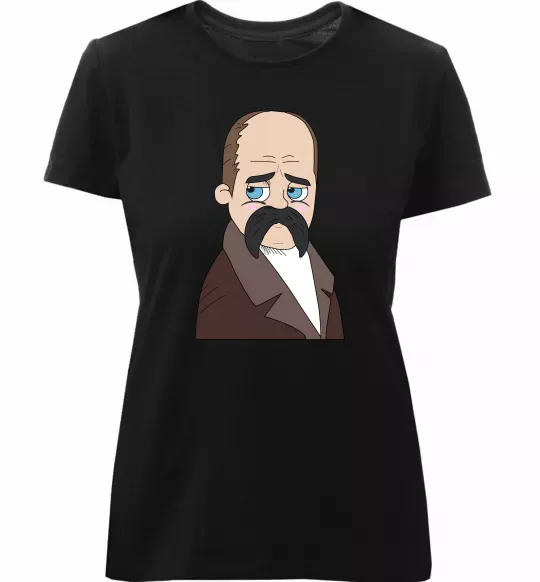 Жіноча преміум футболка Тарас Шевченко Чорний фото