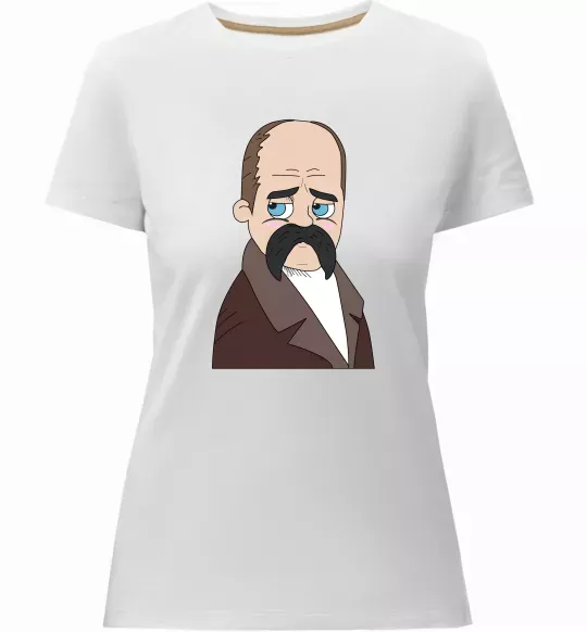 Жіноча преміум футболка Тарас Шевченко Білий фото