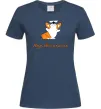 Жіноча футболка Ходи обійматись Коргі Темно-синій фото
