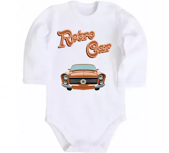 Детский боди Retro Car Белый фото