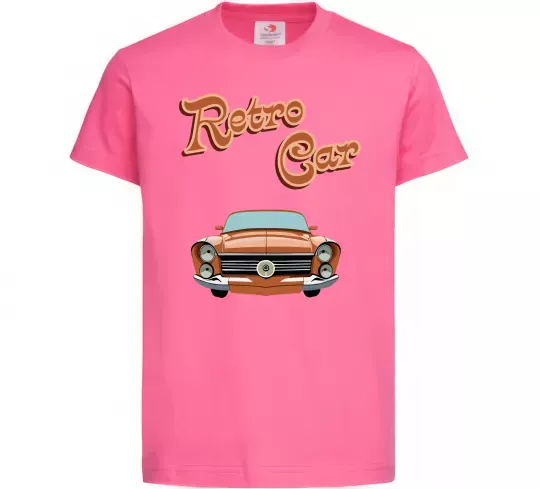 Детская футболка Retro Car Ярко-розовый фото