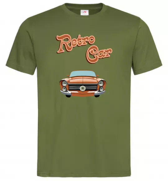 Мужская футболка Retro Car Оливковый фото
