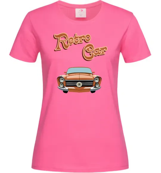 Женская футболка Retro Car Ярко-розовый фото