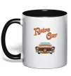 Чашка з кольоровою ручкою Retro Car Чорний Чашка з кольоровою ручкою Retro Car Чорний фото