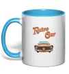 Чашка з кольоровою ручкою Retro Car Блакитний Чашка з кольоровою ручкою Retro Car Блакитний фото