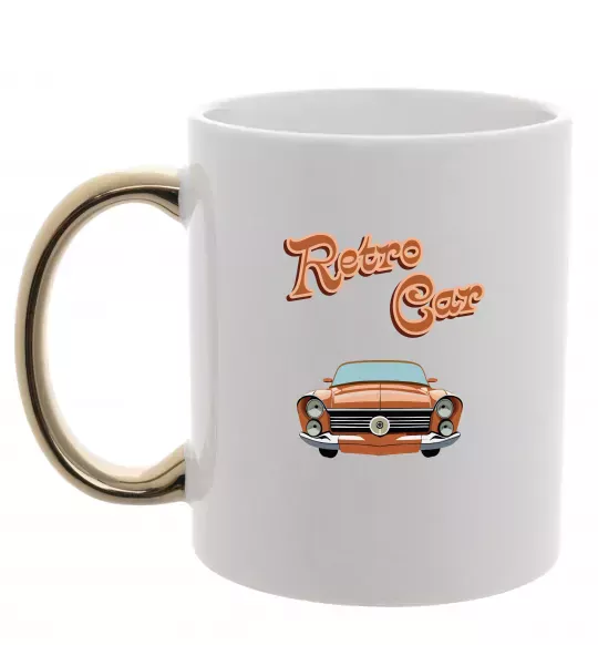 Чашка з кольоровою ручкою Retro Car Золото фото
