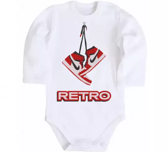 Детский боди RETRO Белый фото