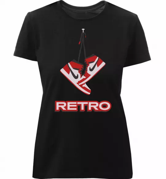 Женская премиум футболка RETRO Черный фото