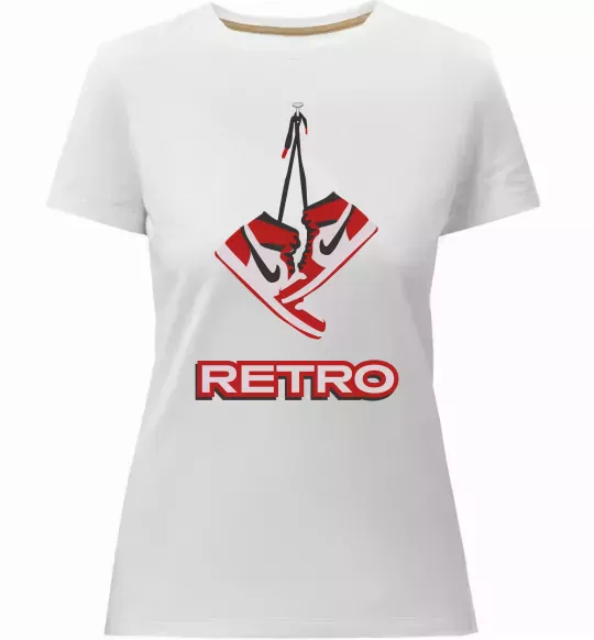 Женская премиум футболка RETRO Белый фото