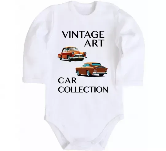 Дитячий бодік Vintage Art Car Collection Білий фото