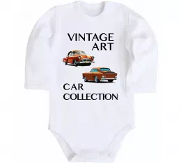 Детский боди Retro Car CLASSIC Белый фото