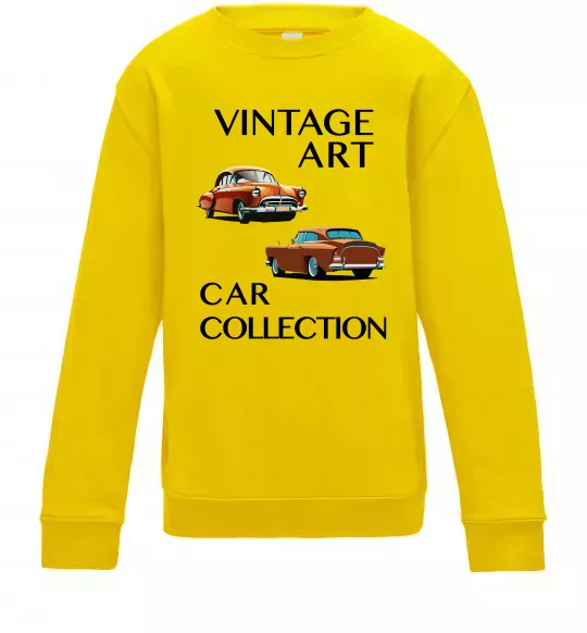 Детский Свитшот Vintage Art Car Collection Солнечно желтый фото