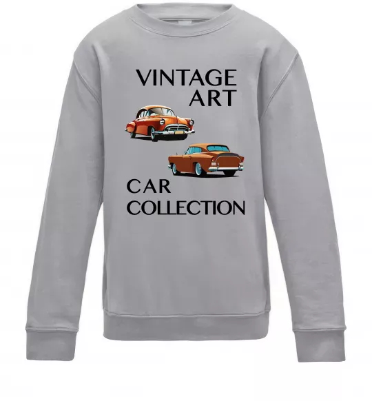 Детский Свитшот Vintage Art Car Collection Серый меланж фото
