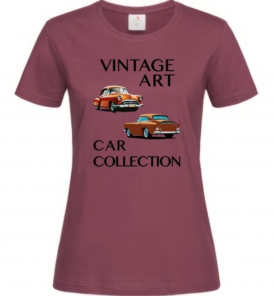 Женская футболка Vintage Art Car Collection Бордовый фото