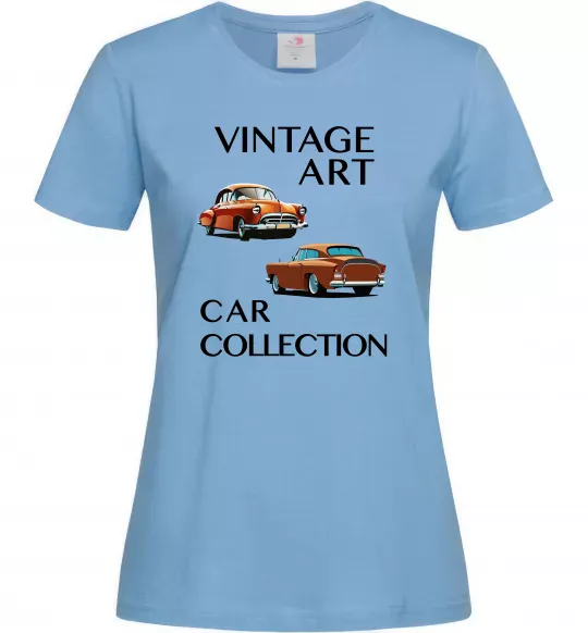 Женская футболка Vintage Art Car Collection Голубой фото