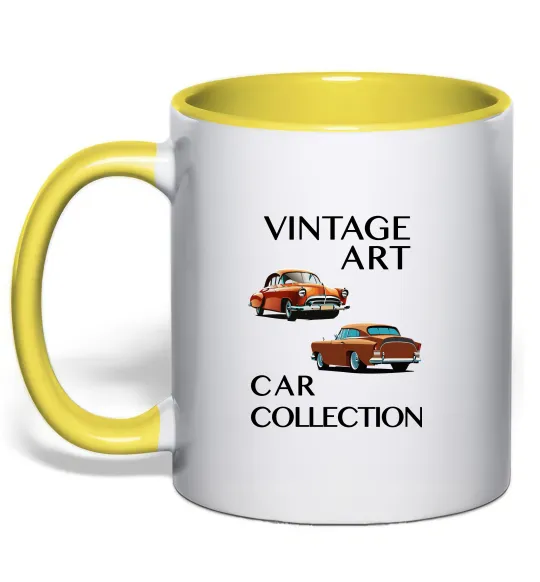 Чашка с цветной ручкой Vintage Art Car Collection Лимонный фото
