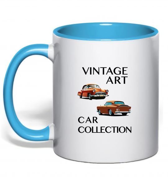 Чашка с цветной ручкой Vintage Art Car Collection Голубой фото