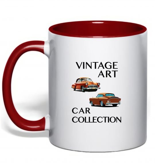 Чашка з кольоровою ручкою Vintage Art Car Collection Червоний фото