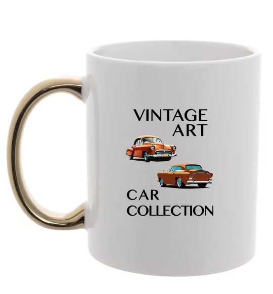 Чашка с цветной ручкой Vintage Art Car Collection Золото фото