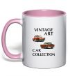 Чашка з кольоровою ручкою Vintage Art Car Collection Ніжно рожевий фото