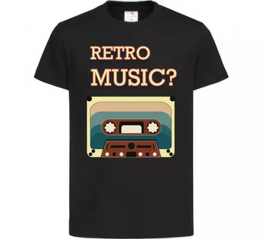 Дитяча футболка Retro Music Чорний фото