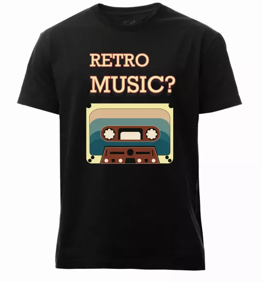 Чоловіча преміум футболка Retro Music Чорний фото