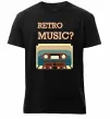 Чоловіча преміум футболка Retro Music Чорний фото