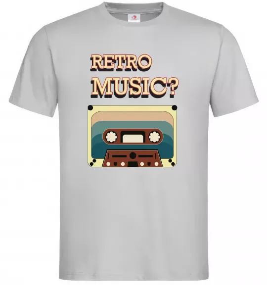 Чоловіча футболка Retro Music Сірий фото