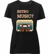 Жіноча преміум футболка Retro Music Чорний фото