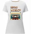 Жіноча преміум футболка Retro Music Білий фото