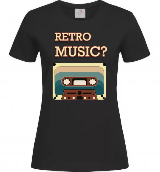 Женская футболка Retro Music Черный фото