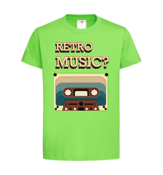 Дитяча футболка Retro Music Лаймовий фото