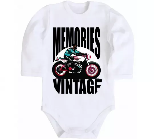 Дитячий бодік Memories Vintage Білий фото