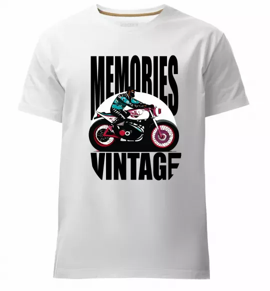 Чоловіча преміум футболка Memories Vintage Білий фото