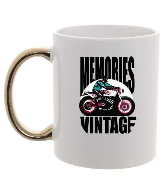 Чашка с цветной ручкой Memories Vintage Золото фото