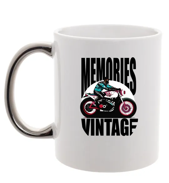 Чашка с цветной ручкой Memories Vintage Серебро фото