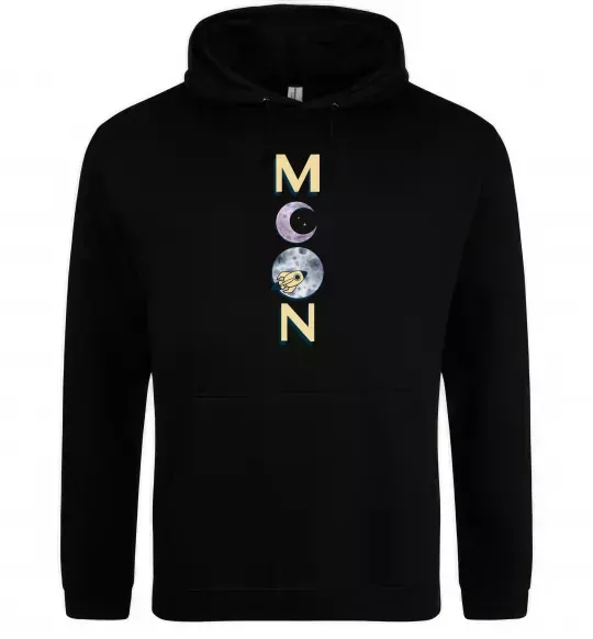 Чоловіча толстовка (худі) MOON Чорний фото