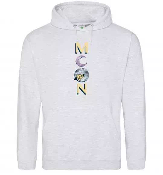 Чоловіча толстовка (худі) MOON Сірий меланж фото