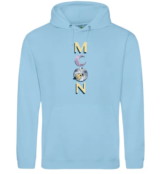 Мужская толстовка (худи) MOON Голубой фото