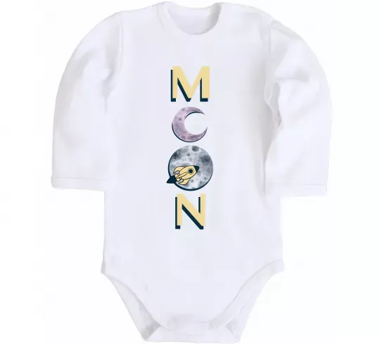 Детский боди MOON Белый фото