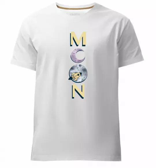 Мужская премиум футболка MOON Белый фото