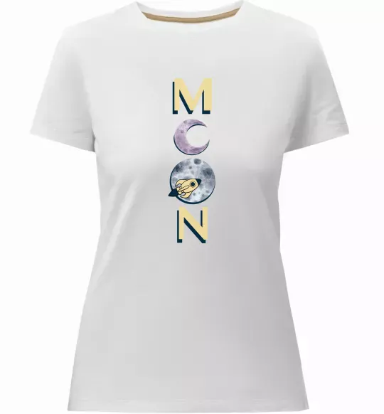 Жіноча преміум футболка MOON Білий фото