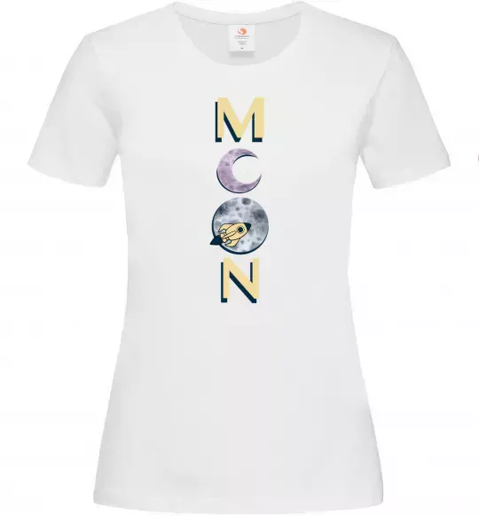 Женская футболка MOON Белый фото