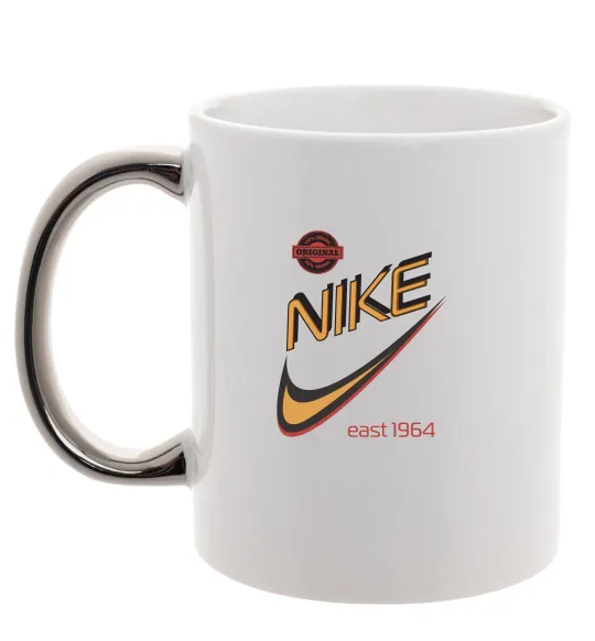 Чашка с цветной ручкой Nike east 1964 Серебро фото