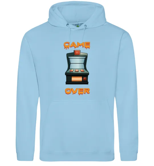 Мужская толстовка (худи) Vintage GAME OVER Голубой фото