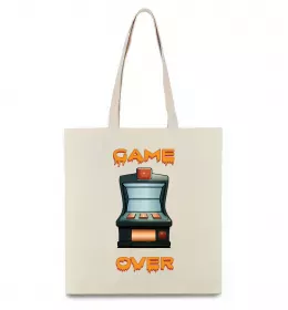 Эко-сумка Vintage GAME OVER Бежевый фото